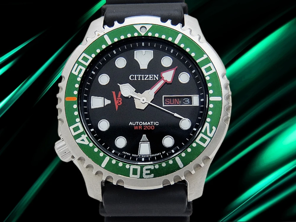 シチズン 仮面ライダー V3 500本限定 45周年モデル 8203-R008471 SS ブラックダイヤル ラバーベルト装着 オートマチック CITIZEN Kamen Rider V3 [代行おまかせコース]