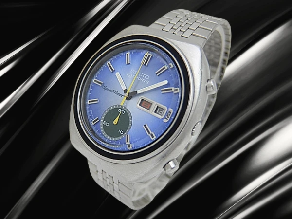 セイコー 5スポーツ スピードタイマー 6139-8000 SS クッション ブルーグラデーションダイヤル 社外ブレス装着 オートマチック SEIKO 5 SPORTS Speed Timer [代行おまかせコース]