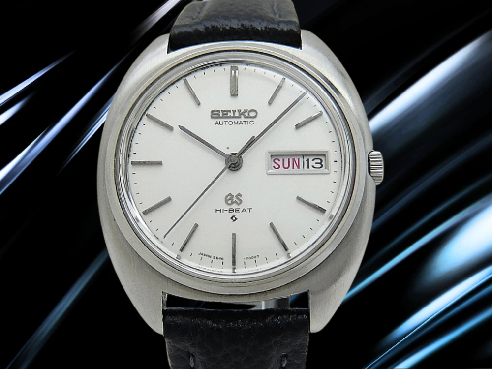 グランドセイコー ハイビート 5646-7000 SS エッグケース シルバーダイヤル GSメダリオン 社外製ベルト装着 オートマチック GRAND SEIKO HI-BEAT [代行おまかせコース]