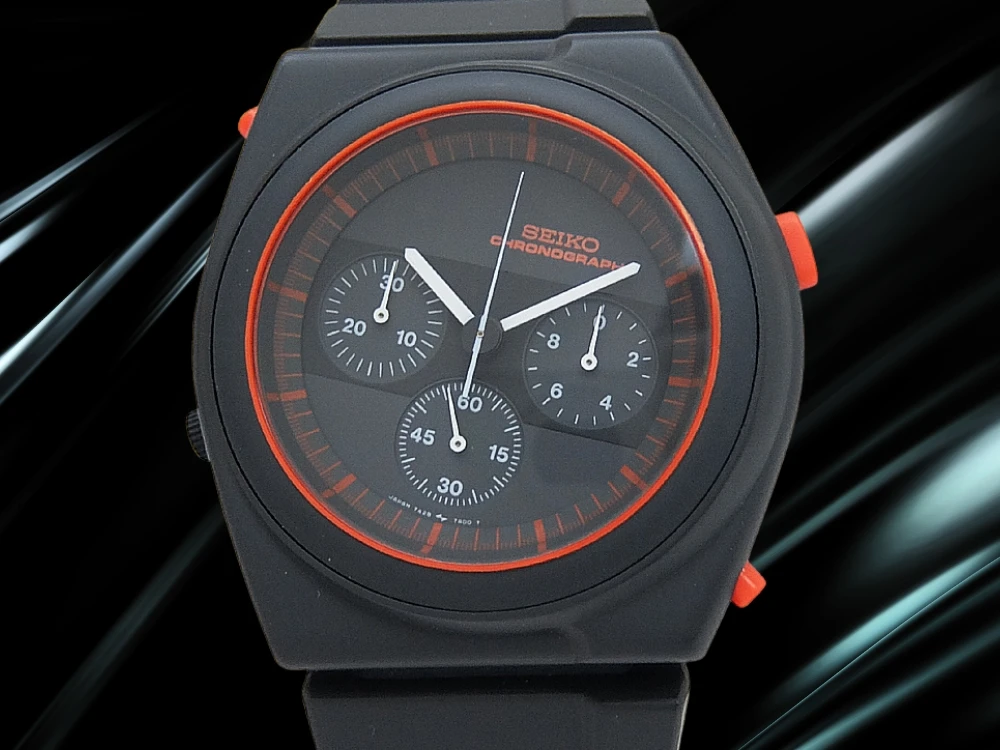 セイコー スピードマスター ジウジアーロ 7A28-7A00 強化プラスチック グレーダイヤル ライダースクロノグラフ クオーツ ワンプッシュ専用ブレス装着 SEIKO SPEEDMASTER GIUGIARO DESIGN [代行おまかせコース]