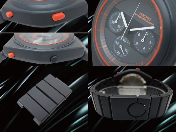 セイコー スピードマスター ジウジアーロ 7A28-7A00 強化プラスチック グレーダイヤル ライダースクロノグラフ クオーツ ワンプッシュ専用ブレス装着 SEIKO SPEEDMASTER GIUGIARO DESIGN [代行おまかせコース]