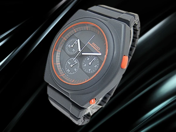 セイコー スピードマスター ジウジアーロ 7A28-7A00 強化プラスチック グレーダイヤル ライダースクロノグラフ クオーツ ワンプッシュ専用ブレス装着 SEIKO SPEEDMASTER GIUGIARO DESIGN [代行おまかせコース]