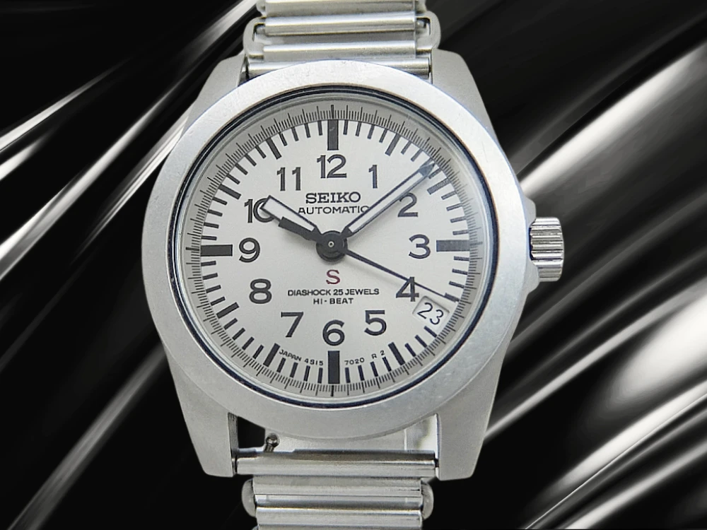 セイコー メカサス 4S15-7020 SS 裏スケ シルバーダイヤル 社外バンブーブレス装着 SEIKO SUS [代行おまかせコース]