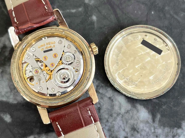 キングセイコー KINGSEIKO ファーストモデル 14KGF 金張り SD文字盤 J14102 盾メダリオン