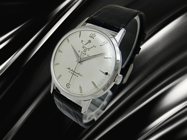 セイコー インジケーター 巻印 21石 Ref.14043 SS 植字蛇Sマーク SEIKOレザー+尾錠装着  国産初の自動巻き時計 2025年OH済 時計店修理明細付属 Seiko Automatic [代行おまかせコース]