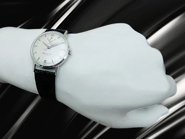 セイコー インジケーター 巻印 21石 Ref.14043 SS 植字蛇Sマーク SEIKOレザー+尾錠装着  国産初の自動巻き時計 2025年OH済 時計店修理明細付属 Seiko Automatic [代行おまかせコース]