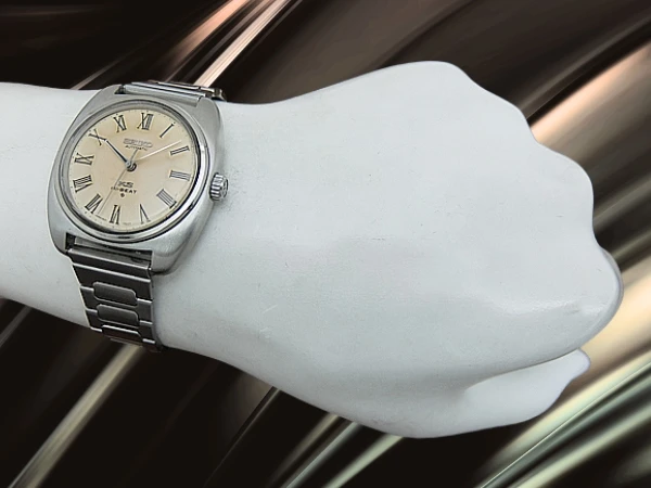 キングセイコー ハイビート 5621-7000 SS ワンピースケース パティナダイヤル ローマンインデックス KSゴールドメダリオン 社外ブレス装着 オートマチック 2024年OH済 時計店修理明細付属 KING SEIKO HI-BEAT 56KS [代行おまかせコース]