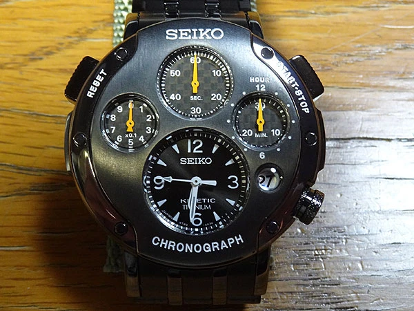 セイコー キネティック クロノグラフ SBXZ003 9T82-0A40 PVDチタン  独立多眼式  限定500本 2025年メーカーOH済 BOX・保証書・修理明細付属 SEIKO KINETIC Chronograph 2nd Limited Edition