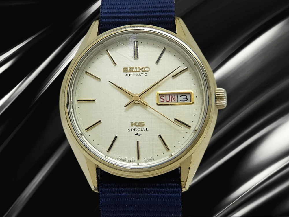 キングセイコー スペシャル 5256-8010 GP/SS ゴールドダイヤル デイデイト 社外引き通しストラップ装着 オートマチック 52KS KING SEIKO SPECIAL [代行おまかせコース]