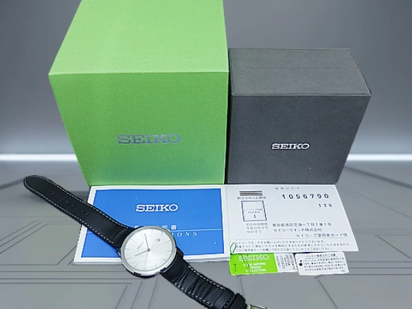 セイコー メカバーガー ムービングデザイン コレクション SCBS001 6R15-00K0 SS シルバーダイヤル SEIKOレザー+Dバックル装着 オートマチック BOX付属 SEIKO MOVING DESIGN COLLECTION [代行おまかせコース]