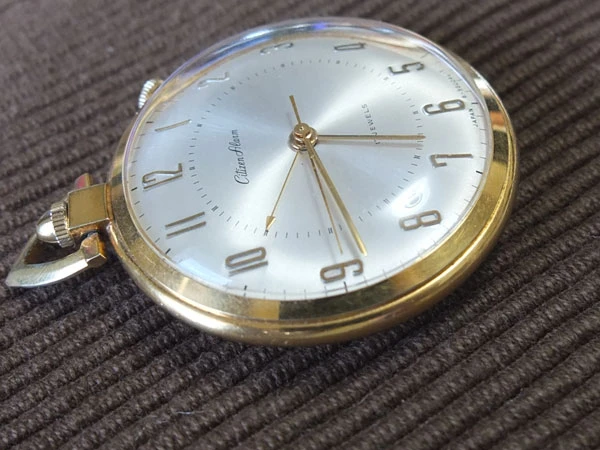 シチズン CITIZEN アラーム 懐中時計 17石 18KGP 共鳴蓋 国産初アラームポケットウォッチ 手巻き Citizen Alarm 希少品