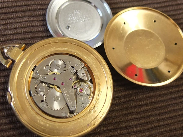 シチズン CITIZEN アラーム 懐中時計 17石 18KGP 共鳴蓋 国産初アラームポケットウォッチ 手巻き Citizen Alarm 希少品