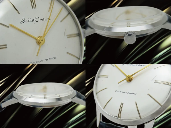 セイコー クラウン 19石 Ref.J14022 SS ブラックレター書体 初期ロゴダイヤル 最初期モデル 手巻き SEIKO CROWN [代行おまかせコース]