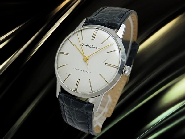 セイコー クラウン 19石 Ref.J14022 SS ブラックレター書体 初期ロゴダイヤル 最初期モデル 手巻き SEIKO CROWN [代行おまかせコース]