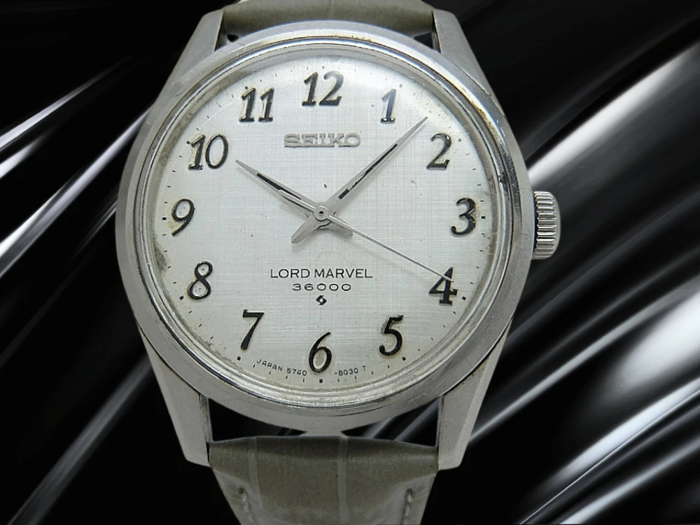 セイコー ロードマーベル 36000 5740-8000 23石 Cal.5740C SS リネンダイヤル 全数字 新品社外レザー装着 手巻き SEIKO LORD MARVEL [代行おまかせコース]