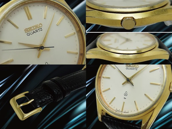 セイコー オールドクオーツ 7121-8000 SGP/SS 網目リネンダイヤル SEIKOレザー装着 SEIKO QUARTZ [代行おまかせコース]