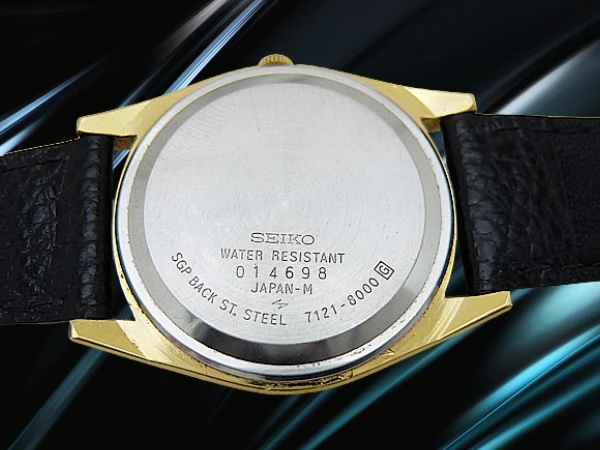 セイコー オールドクオーツ 7121-8000 SGP/SS 網目リネンダイヤル SEIKOレザー装着 SEIKO QUARTZ [代行おまかせコース]