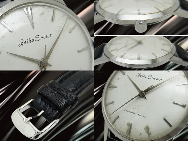 セイコー クラウン 19石 Ref.J14022 SS 初期ロゴダイヤル 社外レザー装着 手巻き SEIKO CROWN [代行おまかせコース]