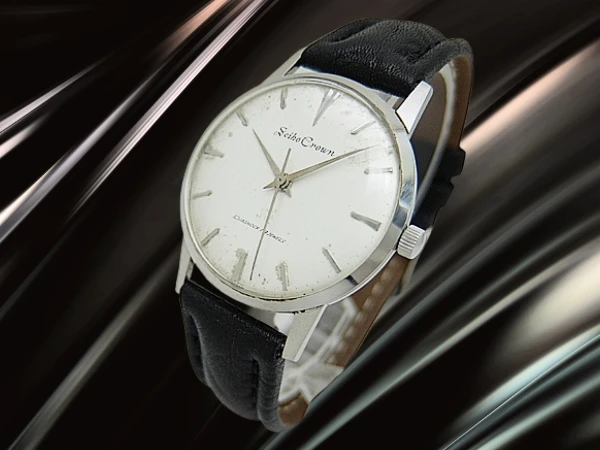 セイコー クラウン 19石 Ref.J14022 SS 初期ロゴダイヤル 社外レザー装着 手巻き SEIKO CROWN [代行おまかせコース]