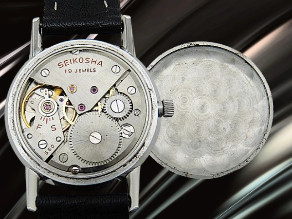 セイコー クラウン 19石 Ref.J14022 SS 初期ロゴダイヤル 社外レザー装着 手巻き SEIKO CROWN [代行おまかせコース]