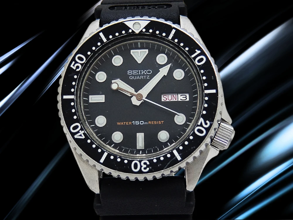 セイコー ダイバー 150m 6458-6000 SS 両方向回転ベゼル ブラックダイヤル ラバー装着 クオーツ SEIKO Diver QUARTZ [代行おまかせコース]