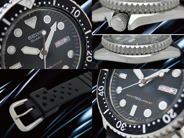 セイコー ダイバー 150m 6458-6000 SS 両方向回転ベゼル ブラックダイヤル ラバー装着 クオーツ SEIKO Diver QUARTZ [代行おまかせコース]