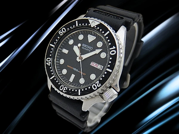 セイコー ダイバー 150m 6458-6000 SS 両方向回転ベゼル ブラックダイヤル ラバー装着 クオーツ SEIKO Diver QUARTZ [代行おまかせコース]