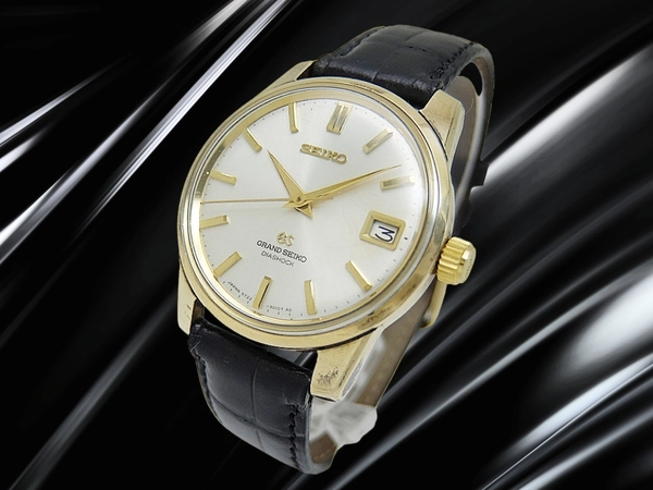グランドセイコー セカンドモデル 5722-9011 CG/SS キャップゴールド シルバーダイヤル GSメダリオン 社外レザー装着 手巻き GRAND SEIKO 57GS [代行おまかせコース]