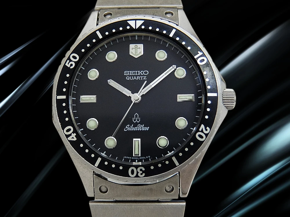 セイコー クオーツ シルバーウェーブ 6030-6000 SS ブラックダイヤル ブレス装着 ダイバースタイル SEIKO SilverWave [代行おまかせコース]