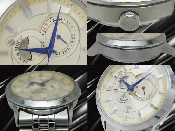 オリエント サン&ムーン ET0P-C0-B CA SS シースルー シルバーダイヤル ワンプッシュ式ブレス装着 オートマチック ORIENT Sun and Moon [代行おまかせコース]