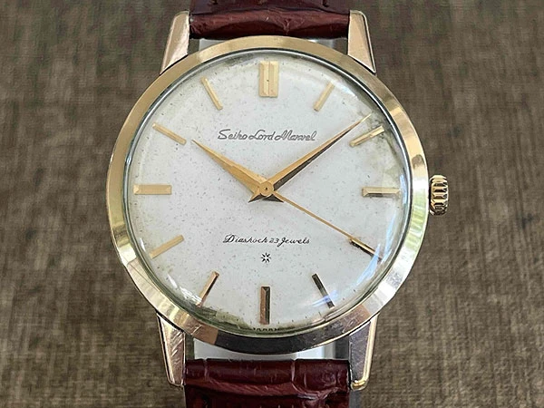 セイコー ロードマーベル 掘り文字盤 初期型 J14039 14K GOLD FILLED ハマグリケース 14金張りSD文字盤