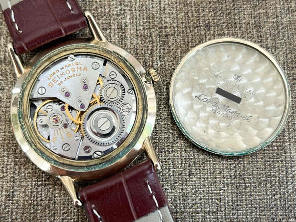 セイコー ロードマーベル 掘り文字盤 初期型 J14039 14K GOLD FILLED ハマグリケース 14金張りSD文字盤