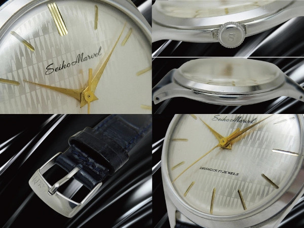 セイコー マーベル 17石 Ref.J14008 SS ラージケース 変わり文字盤 社外製レザー装着 手巻き SEIKO MARVEL [代行おまかせコース]