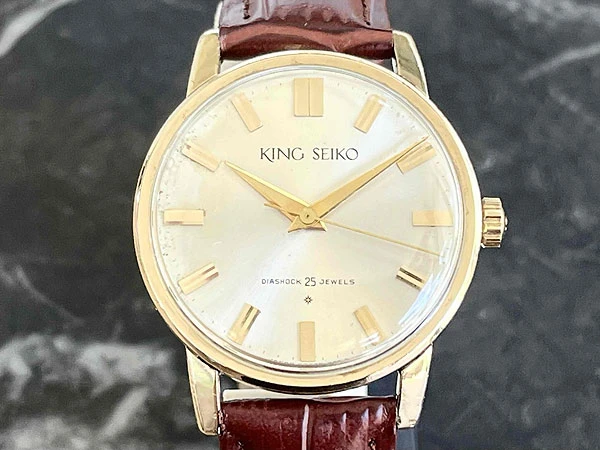 キングセイコー KING SEIKO ファーストモデル J14102 14K GOLD FILLED 100MICRONS シルバー文字盤