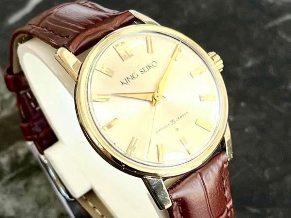 キングセイコー KING SEIKO ファーストモデル J14102 14K GOLD FILLED 100MICRONS シルバー文字盤