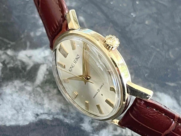 キングセイコー KING SEIKO ファーストモデル J14102 14K GOLD FILLED 100MICRONS シルバー文字盤