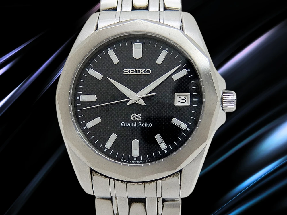 グランドセイコー 8J56-8000 SS ドデカゴン ブラックダイヤル ワンプッシュ式ブレス装着 クオーツ BOX付属 GRAND SEIKO Quartz [代行おまかせコース]