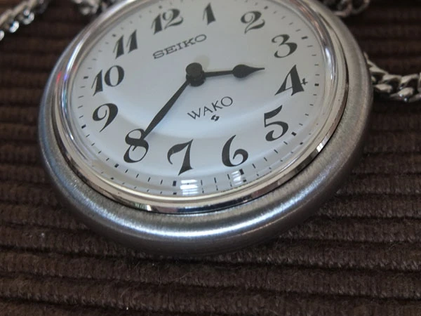 セイコー ワコー SEIKO WAKO 和光 限定 懐中時計 銀製 5740-8010 SILVER 提鎖 チェーン付き 特選時計 希少 美品