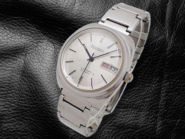 シチズン レオパール 26石 Ref.4-720032TA SS クッション シルバーダイヤル デイデイト 社外ブレス装着 オートマチック CITIZEN LEOPARD [代行おまかせコース]