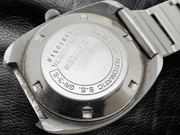 シチズン レオパール 26石 Ref.4-720032TA SS クッション シルバーダイヤル デイデイト 社外ブレス装着 オートマチック CITIZEN LEOPARD [代行おまかせコース]