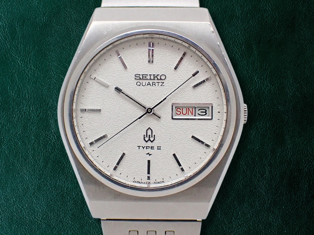 セイコー タイプ2 4336-8030 SS 梨地シルバーダイヤル デイデイト 社外ブレス装着 クオーツ SEIKO TYPEⅡ QUARTZ [代行おまかせコース]