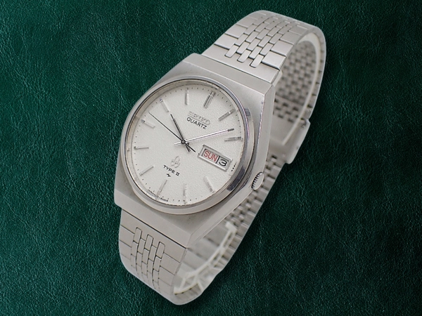 セイコー タイプ2 4336-8030 SS 梨地シルバーダイヤル デイデイト 社外ブレス装着 クオーツ SEIKO TYPEⅡ QUARTZ [代行おまかせコース]