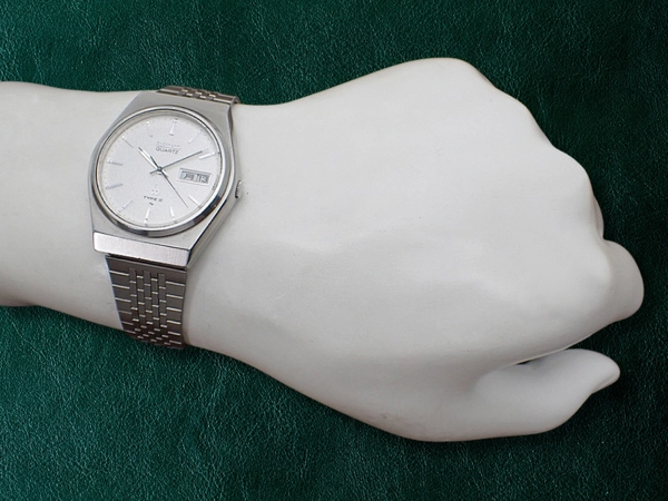 セイコー タイプ2 4336-8030 SS 梨地シルバーダイヤル デイデイト 社外ブレス装着 クオーツ SEIKO TYPEⅡ QUARTZ [代行おまかせコース]