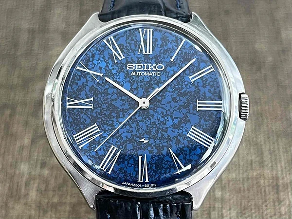 セイコー シャリオ SEIKO CHARIOT ブルーマーブル文字盤 2201-8000 ラピスラズリ
