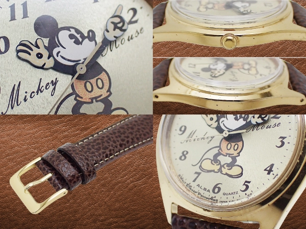 セイコー アルバ Y131-6030 GP/SS パイアイ ミッキーマウス レザーベルト装着 クオーツ SEIKO ALBA walt disney productions [代行おまかせコース]