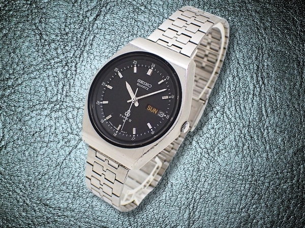 セイコー タイプ2 7546-8090 SS ブラックダイヤル デイデイト 社外ブレス装着 クオーツ SEIKO TYPEⅡ QUARTZ [代行おまかせコース]