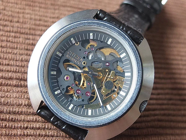 シチズン CITIZEN スケルトンウォッチ 4-760166TA SSB-K GN-4 自動巻き 25石 両面スケルトン 希少品