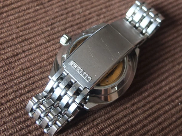 シチズン CITIZEN スケルトンウォッチ 4-760123Y SS-K GN-3-S 自動巻き 25石 両面スケルトン 希少品
