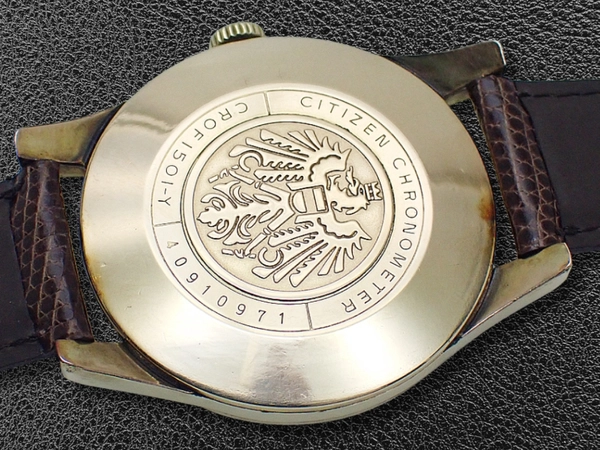 シチズン クロノメーター 31石 Ref.CROF1501-Y 100 MICRONS All Gold Filled シルバーダイヤル 大鷲メダリオン 社外レザー装着 手巻き Citizen Chronometer [代行おまかせコース]