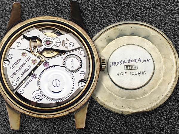 シチズン クロノメーター 31石 Ref.CROF1501-Y 100 MICRONS All Gold Filled シルバーダイヤル 大鷲メダリオン 社外レザー装着 手巻き Citizen Chronometer [代行おまかせコース]
